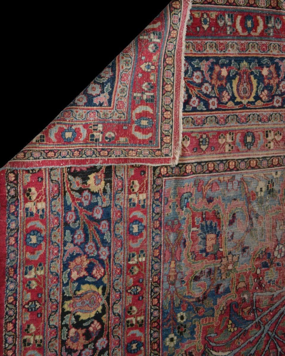 Important Tabriz ancien, 253 x 357 cm, laine nouée main en Perse (Iran) au XIXème Siècle-photo-6