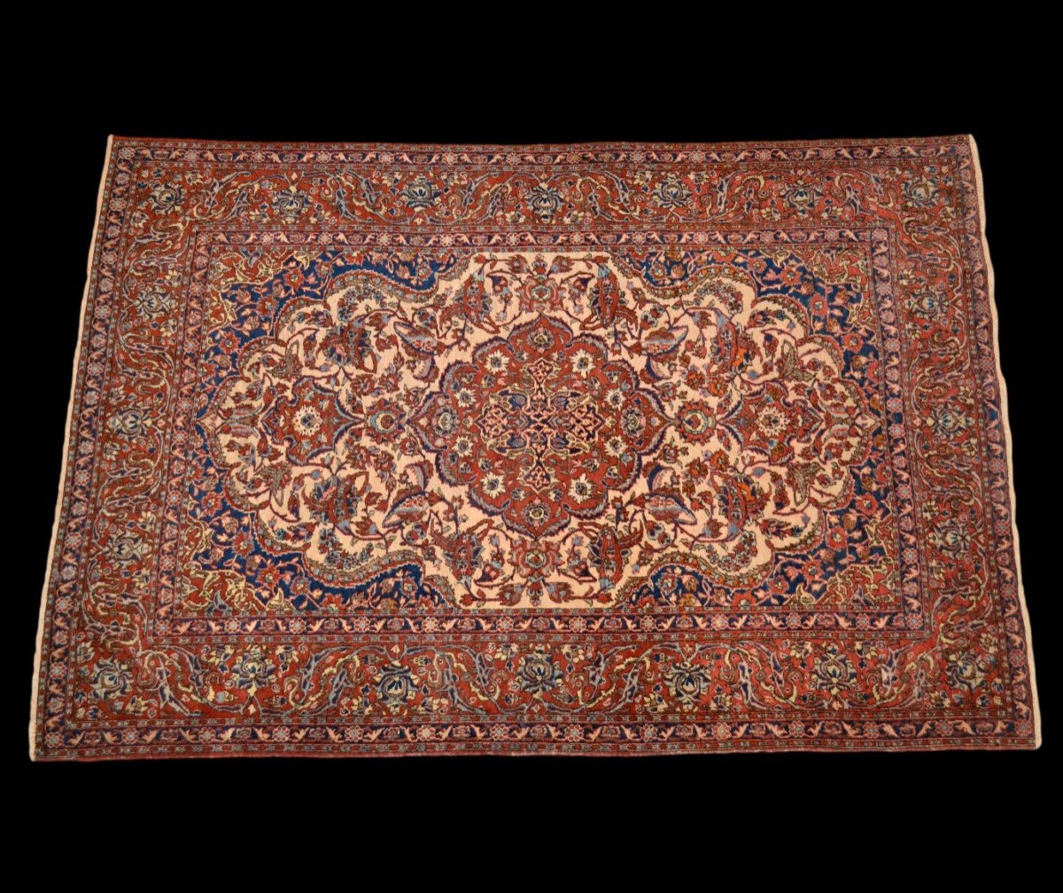 Ispahan ancien, Perse du XIXème, 144 cm x 217 cm, laine nouée main de qualité musée, collection-photo-3