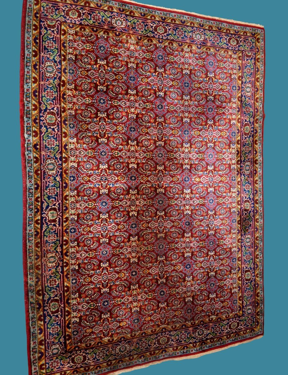 Tabriz Khoy, Persan, 209 cm x 290 cm, laine nouée main, en Iran, vers 1970 en très bon état-photo-2