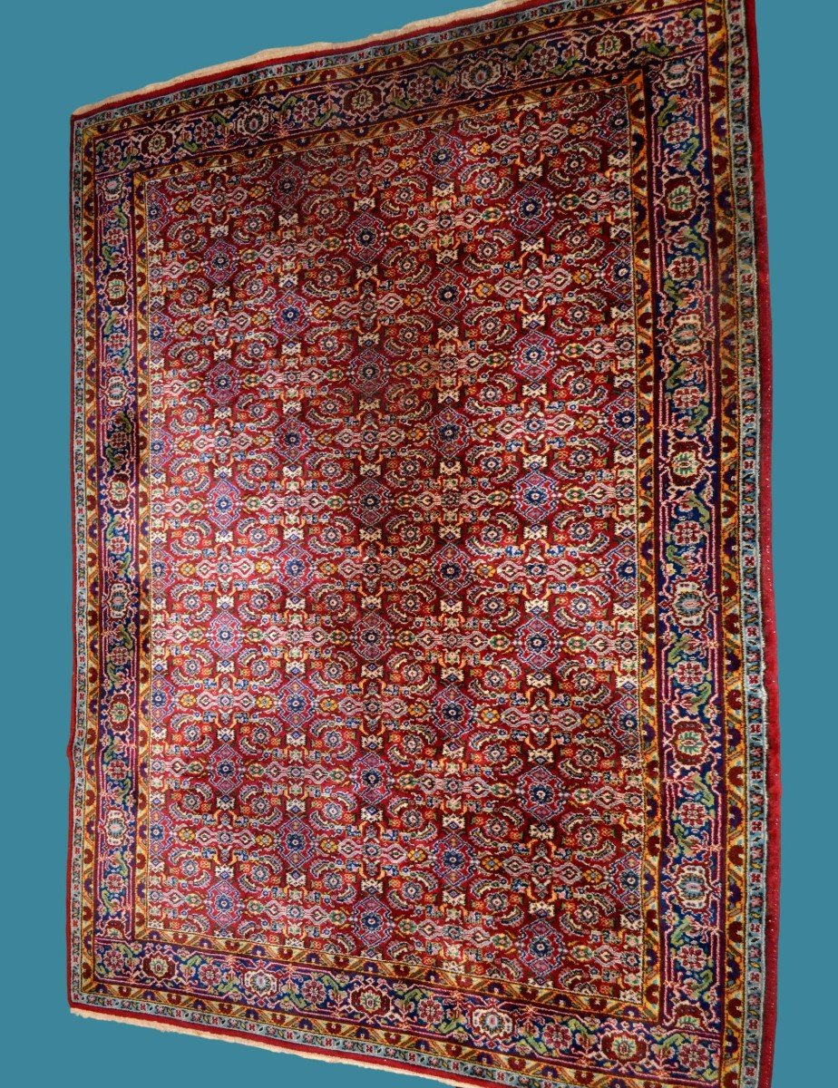 Tabriz Khoy, Persan, 209 cm x 290 cm, laine nouée main, en Iran, vers 1970 en très bon état-photo-4