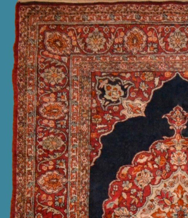 Sarouk Ferahan ancien, 140 cm x 190 cm, laine nouée main en Perse, région d'Arak, XIXème siècle-photo-3