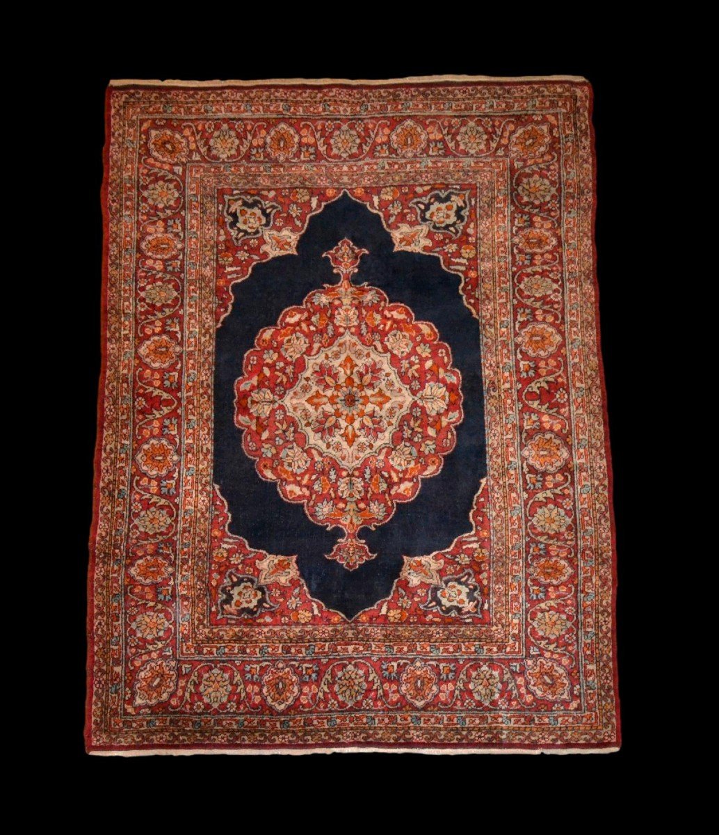 Sarouk Ferahan ancien, 140 cm x 190 cm, laine nouée main en Perse, région d'Arak, XIXème siècle-photo-8