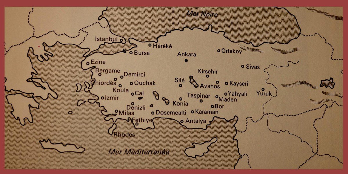 Kilim anatolien, 77 cm x 138 cm, laine nouée main, décor de niche, vers 1960/1970 parfait état-photo-5