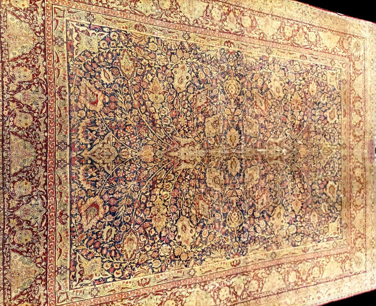 Important Old Kirman, 355 X 457 Cm, Signed, Persia (iran) Circa 1880, Hand-knotted, Museum Quality-photo-3