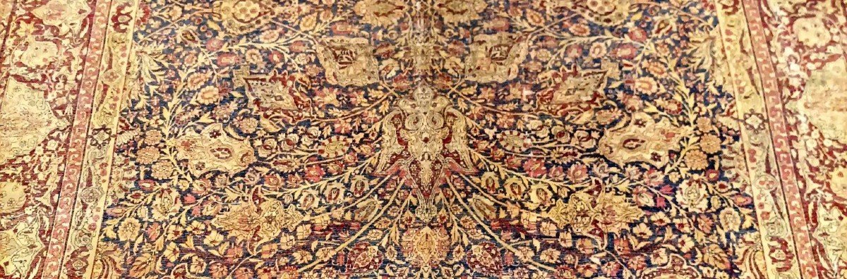 Important Old Kirman, 355 X 457 Cm, Signed, Persia (iran) Circa 1880, Hand-knotted, Museum Quality-photo-2