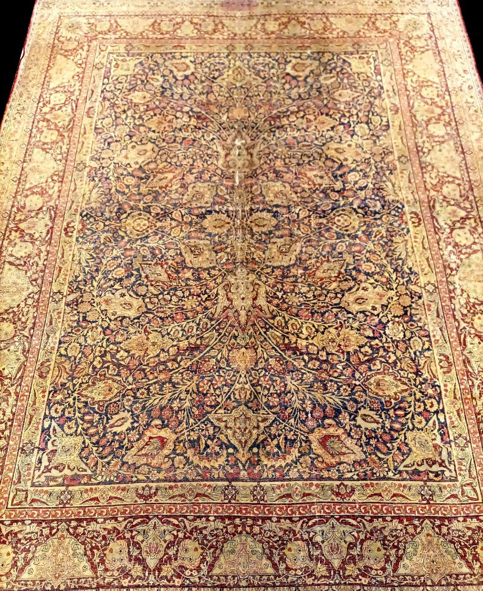 Important Old Kirman, 355 X 457 Cm, Signed, Persia (iran) Circa 1880, Hand-knotted, Museum Quality