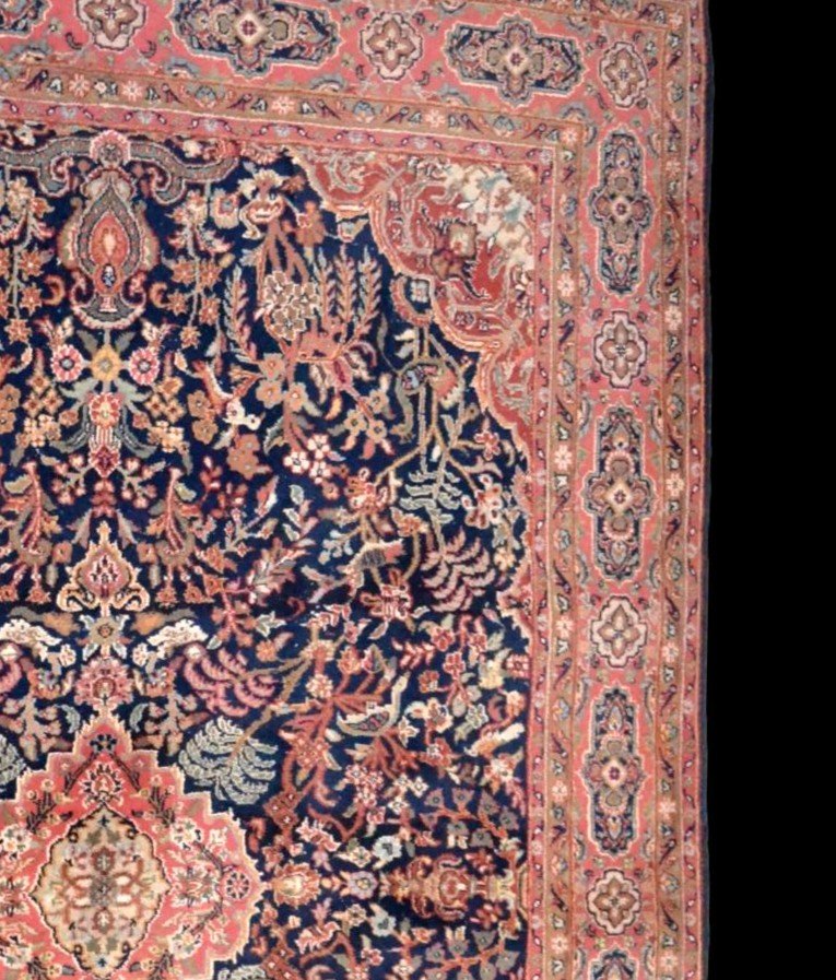 Tabriz Indo-Perse, 151 cm x 211 cm, laine nouée main, superbe décor, très bon état vers 1980-photo-2