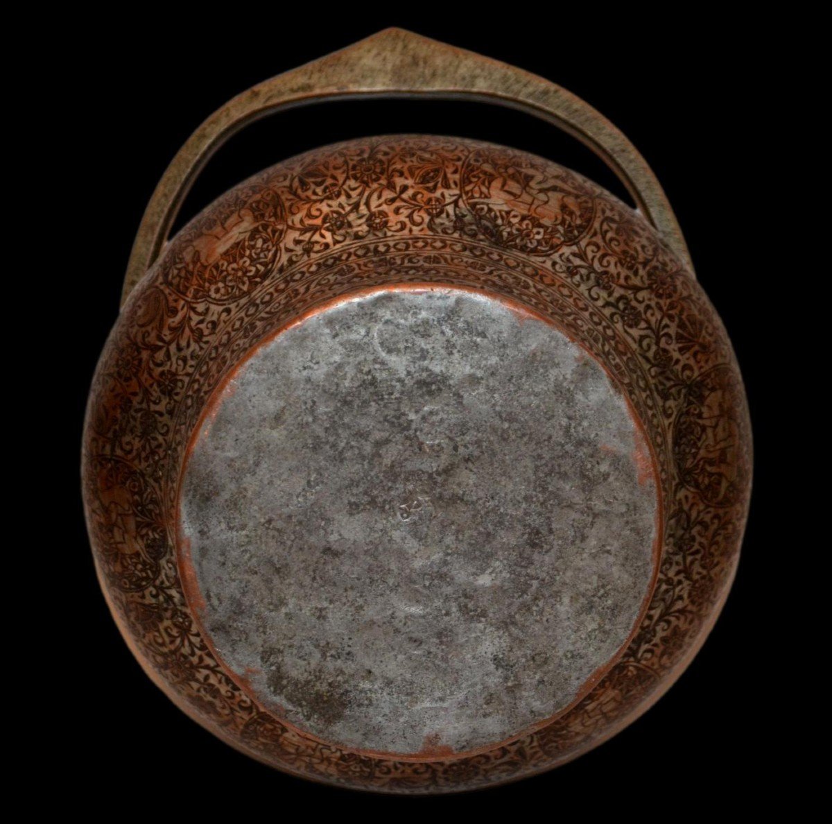 19th Century Kadjar Hammam Bucket, Tinned Copper, Finely Chiseled Hunting Scenes, Persia (iran)-photo-1