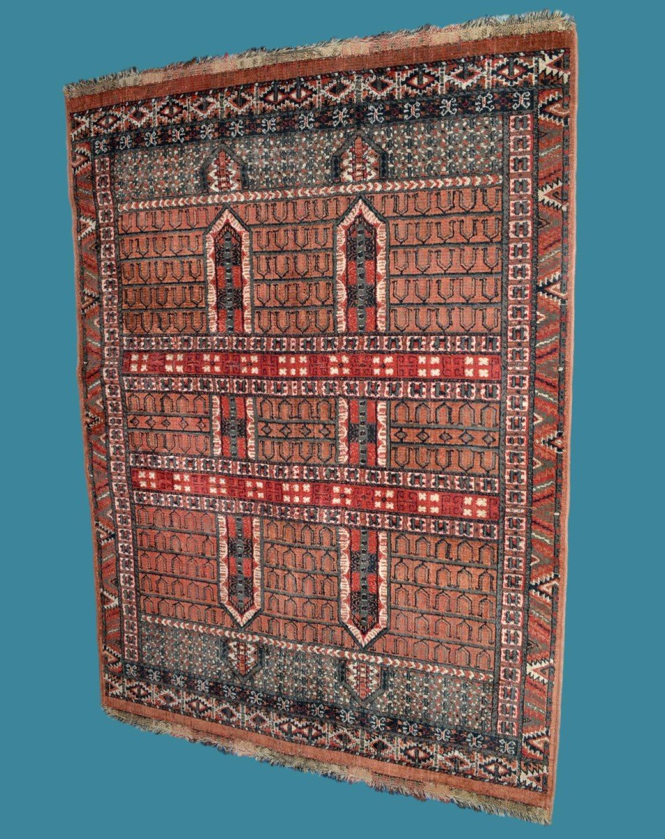 Tapis Yomoud des Turkmènes, 164 x 227 cm, laine sur laine nouées main, première partie du XXème siècle-photo-4