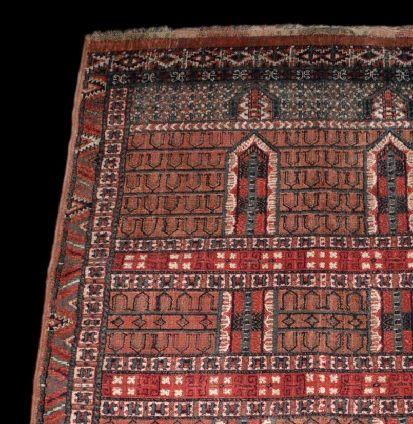 Tapis Yomoud des Turkmènes, 164 x 227 cm, laine sur laine nouées main, première partie du XXème siècle-photo-1
