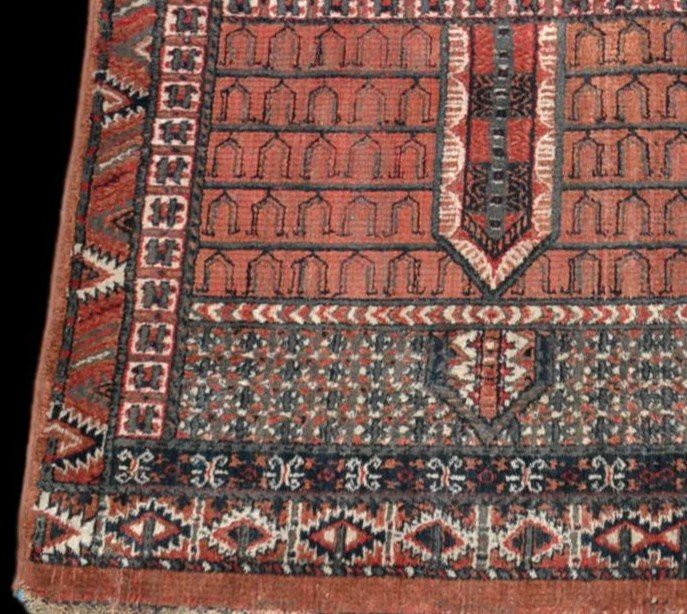 Tapis Yomoud des Turkmènes, 164 x 227 cm, laine sur laine nouées main, première partie du XXème siècle-photo-4