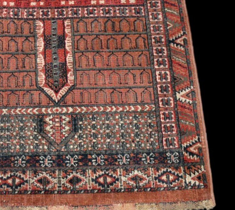 Tapis Yomoud des Turkmènes, 164 x 227 cm, laine sur laine nouées main, première partie du XXème siècle-photo-5