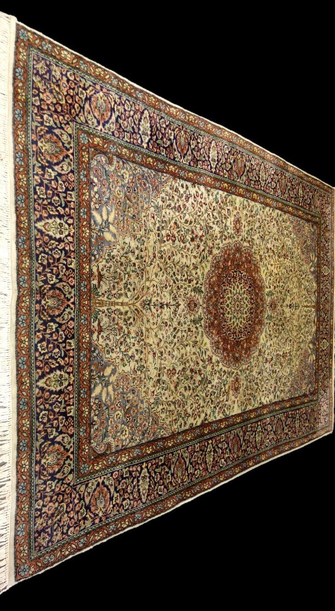 Ghoum Rug, Indo Persia Quality, 158 X 247 Cm, Hand-knotted Wool Around 1980 In Perfect Condition-photo-2
