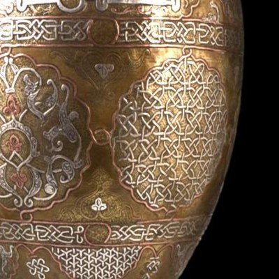 Important Baluster Vase In Brass Damascened With Silver, Syrian Art Of The 19th Century, Superb Condition-photo-7