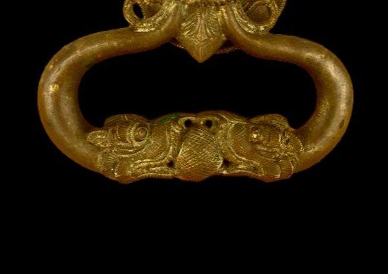 Door Knocker In Gilt Bronze, Highly Decorated, India Or Tibet From The Beginning Of The 20th Century-photo-3