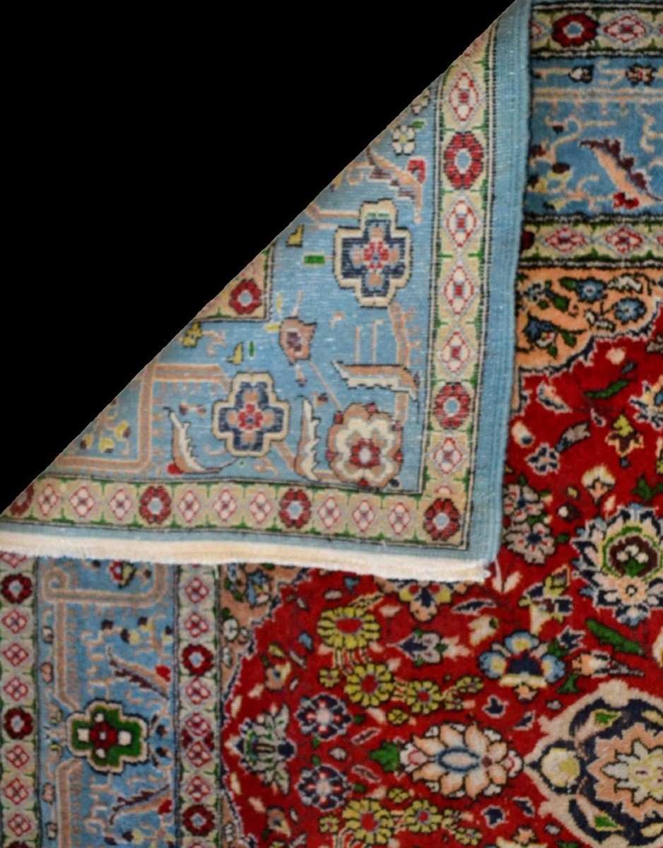 Tapis Persan Gohm, 140 cm x 225 cm, laine kork nouée main en Iran vers 1970, Très Bon état-photo-7