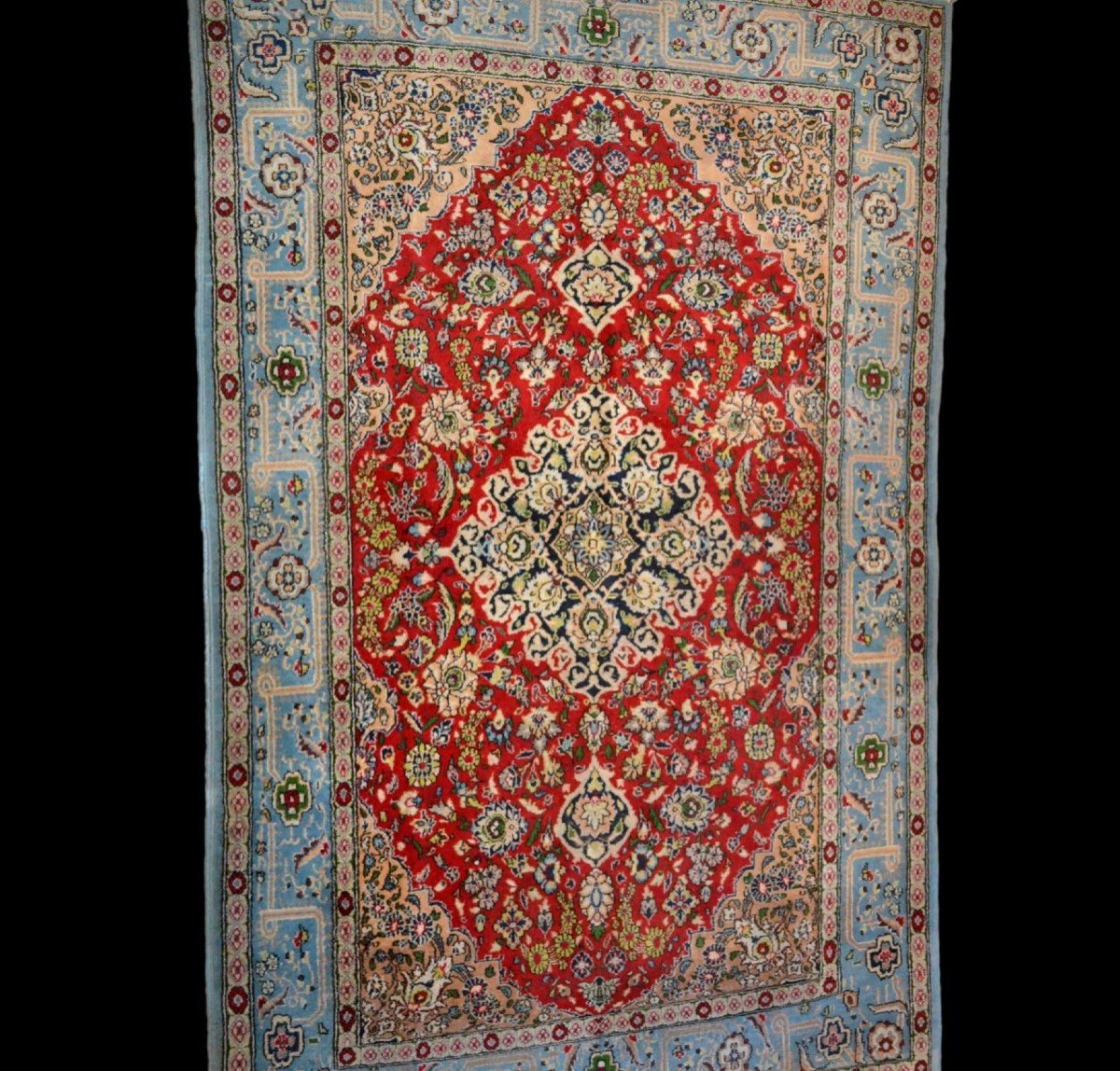 Tapis Persan Gohm, 140 cm x 225 cm, laine kork nouée main en Iran vers 1970, Très Bon état