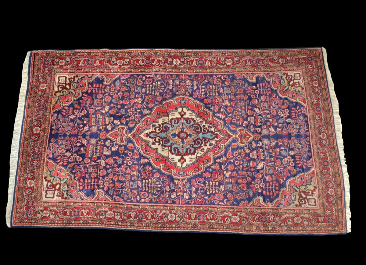 Tapis Sarouk, 128 cm x 215 cm, laine kork nouée main en Iran vers 1980 en parfait état-photo-3