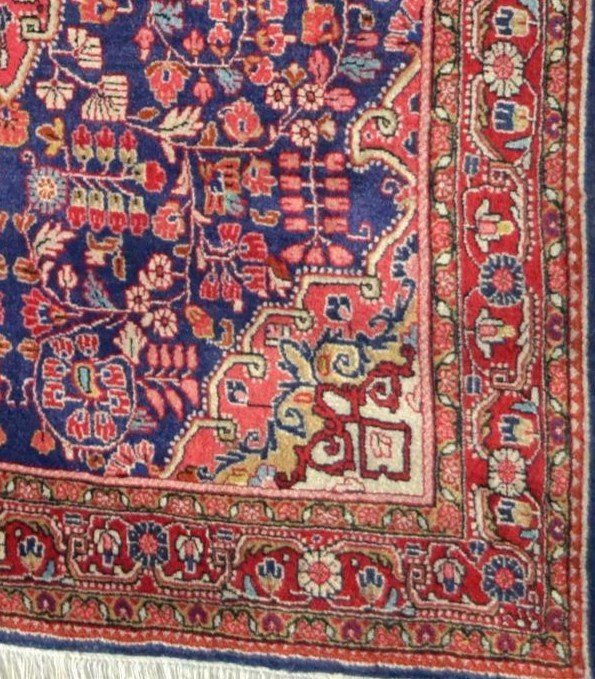 Tapis Sarouk, 128 cm x 215 cm, laine kork nouée main en Iran vers 1980 en parfait état-photo-7