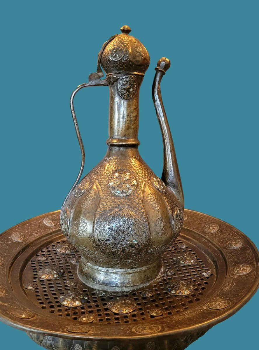 Museum, Ewer And Basin In Enamelled Tombak, Türkiye From The 18th Century-photo-6