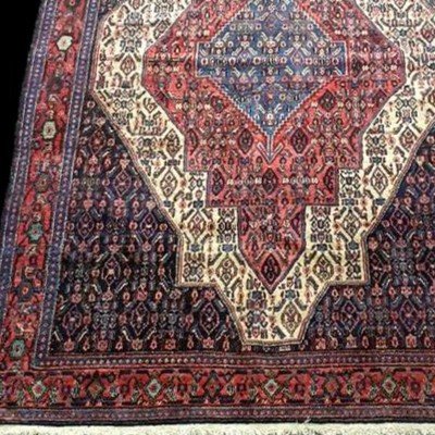 Senneh Carpet, Ancient Persian, 144 X 214 Cm, Hand-knotted Wool, Iranian Kurdistan, Very Good Condition-photo-3