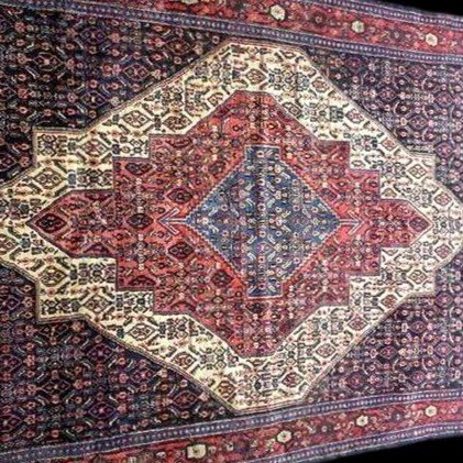 Senneh Carpet, Ancient Persian, 144 X 214 Cm, Hand-knotted Wool, Iranian Kurdistan, Very Good Condition-photo-6