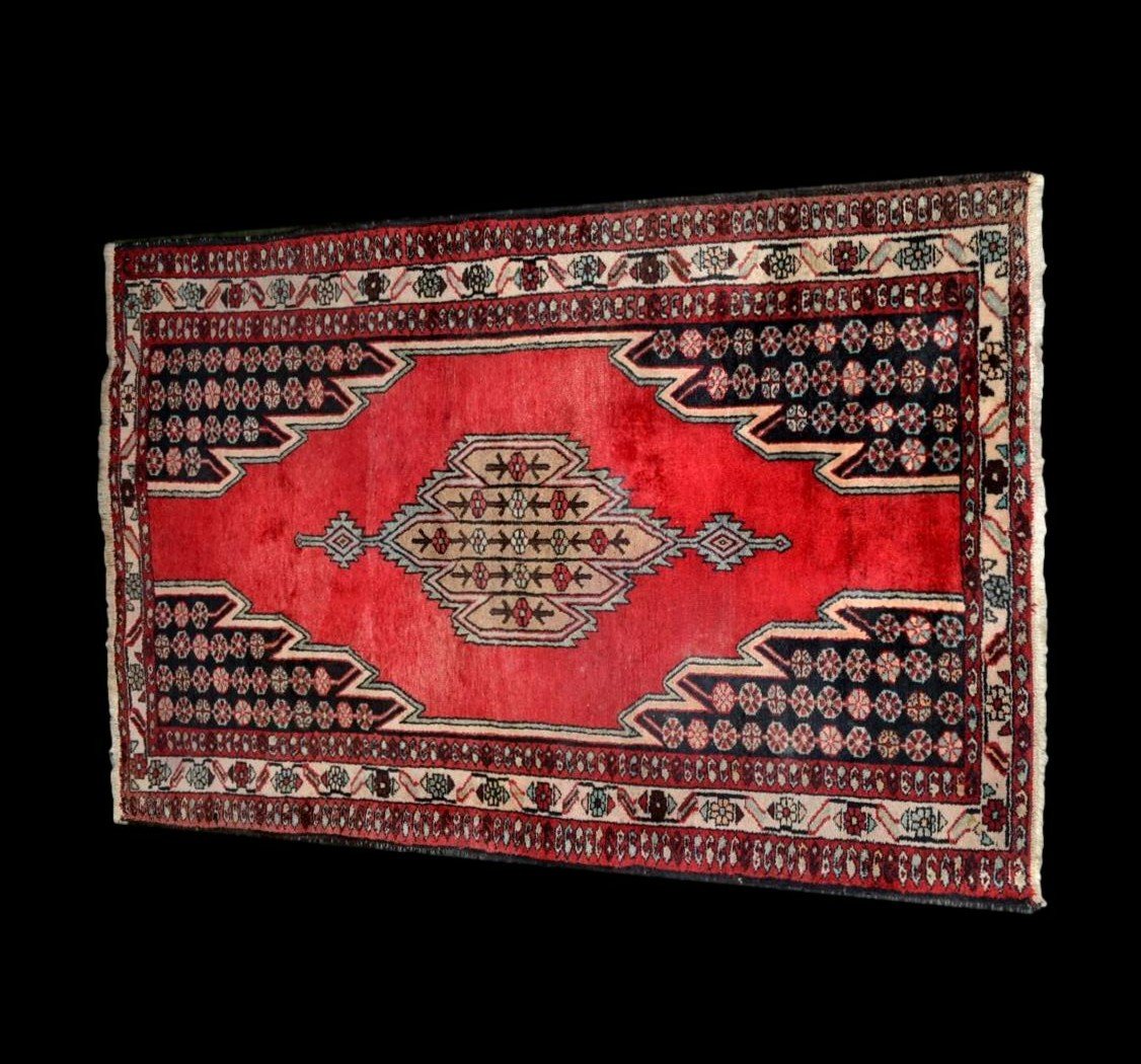 Maslaghan Carpet, 132 X 200 Cm, Persian In Wool, Hand-knotted In Iran Around 1960/1970, Very Good Condition-photo-3