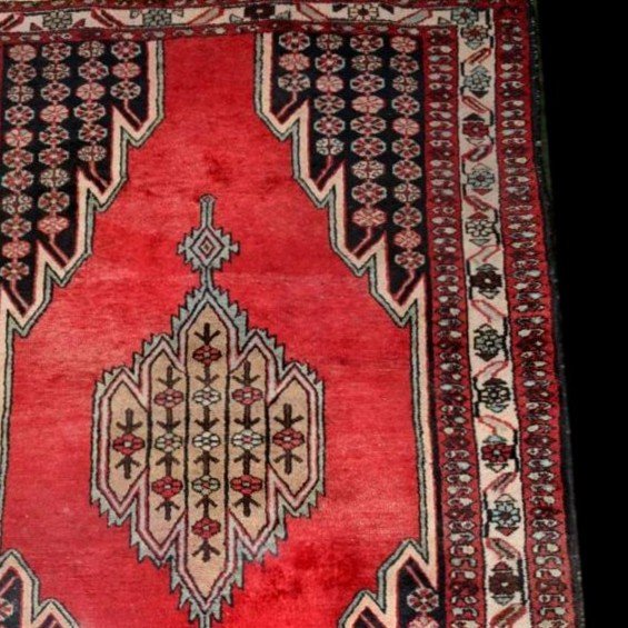 Tapis Maslaghan, 132 x 200 cm, Persan en laine nouée main en Iran vers 1960/1970, très bon état-photo-1