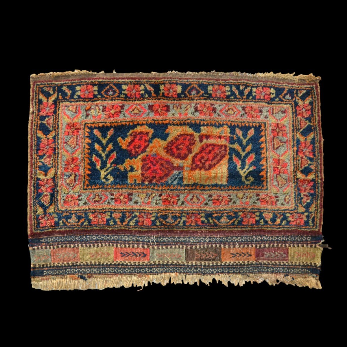 Afshar With Floral Decoration, 52 Cm X 74 Cm, Small Quality Carpet, 19th Century Artifact, Persia, Iran