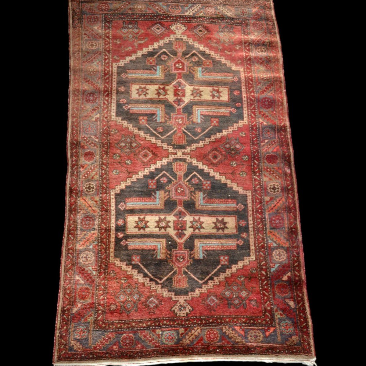 Hamadan, Persian, 125 Cm X 216 Cm, Hand-knotted Wool In Iran Around 1960, Good Condition