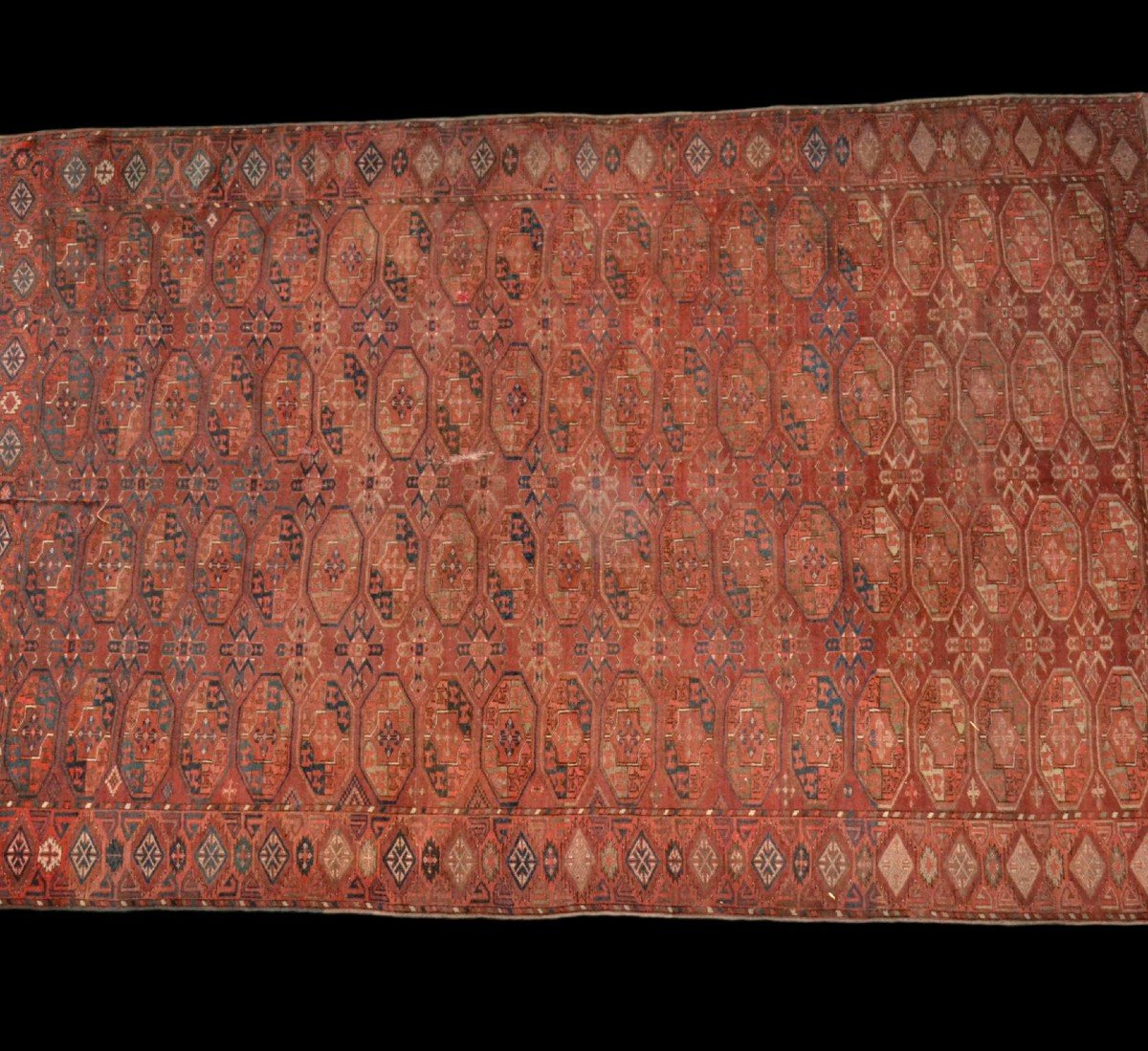 Turkmen Carpet, Yomoud, Gul Tauk-nuska, 160 X 246 Cm, Extremely Rare Large Model From The 19th Century-photo-4