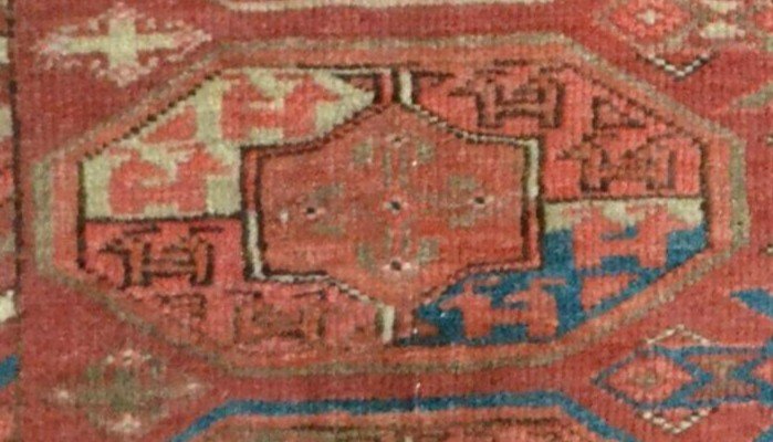 Turkmen Carpet, Yomoud, Gul Tauk-nuska, 160 X 246 Cm, Extremely Rare Large Model From The 19th Century-photo-2