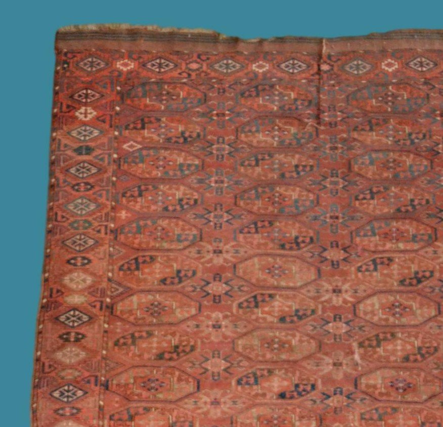 Turkmen Carpet, Yomoud, Gul Tauk-nuska, 160 X 246 Cm, Extremely Rare Large Model From The 19th Century-photo-4