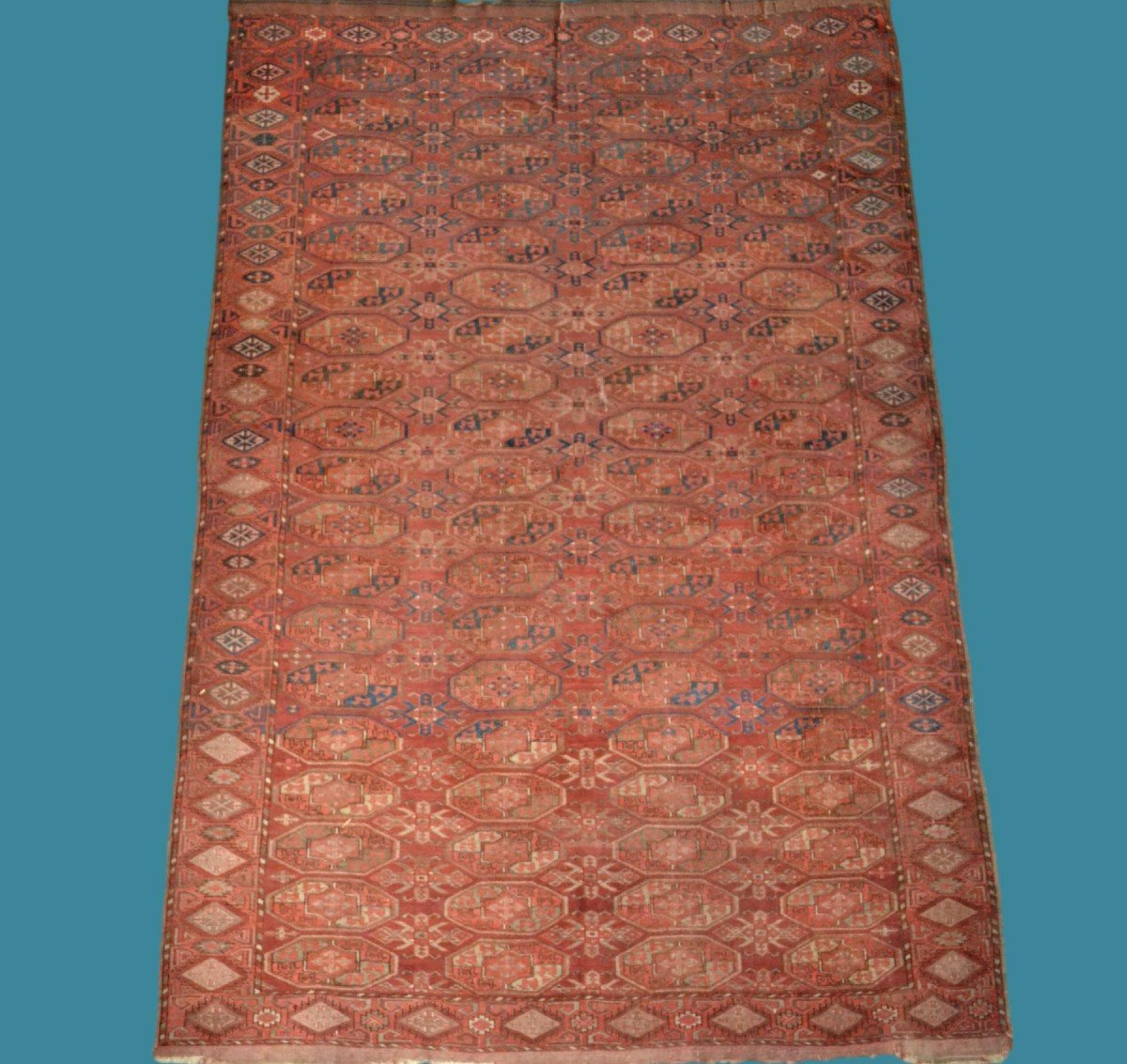 Turkmen Carpet, Yomoud, Gul Tauk-nuska, 160 X 246 Cm, Extremely Rare Large Model From The 19th Century-photo-8