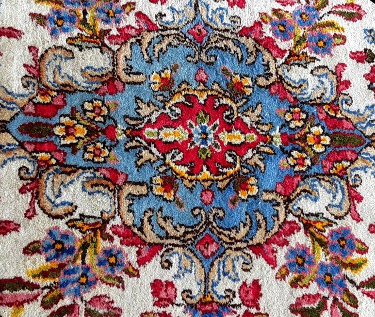 Tapis Kirman Lavar ancien, 224 x 334 cm, laine Kork nouée main en Iran vers 1930, très bel état-photo-7