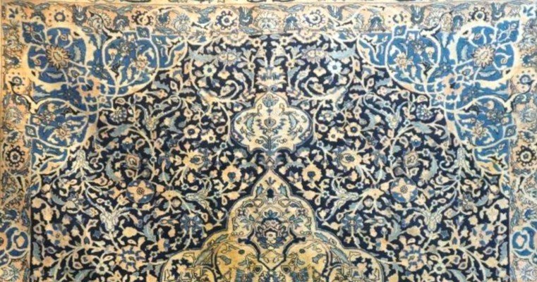Exceptionnel Kirman Laver, 272 x 355 cm, époque Kadjar, Perse, Iran, laine nouée main au XIXème-photo-2