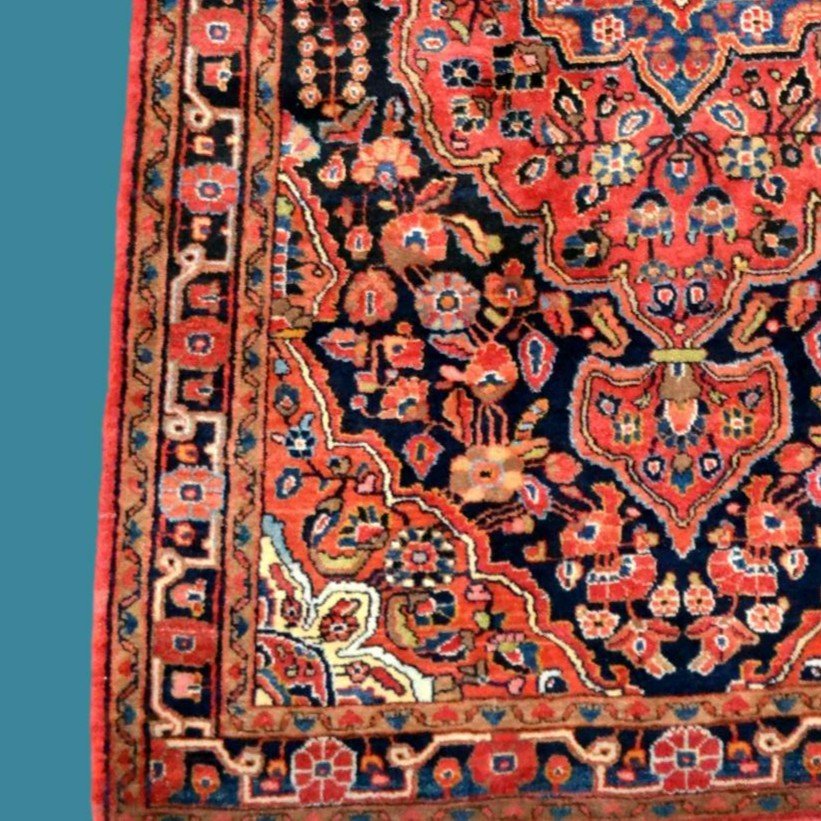 Malayer, Persian, Floral Decoration, 123 X 203 Cm, Hand-knotted Wool Circa 1970 In Iran, Very Good Condition-photo-5