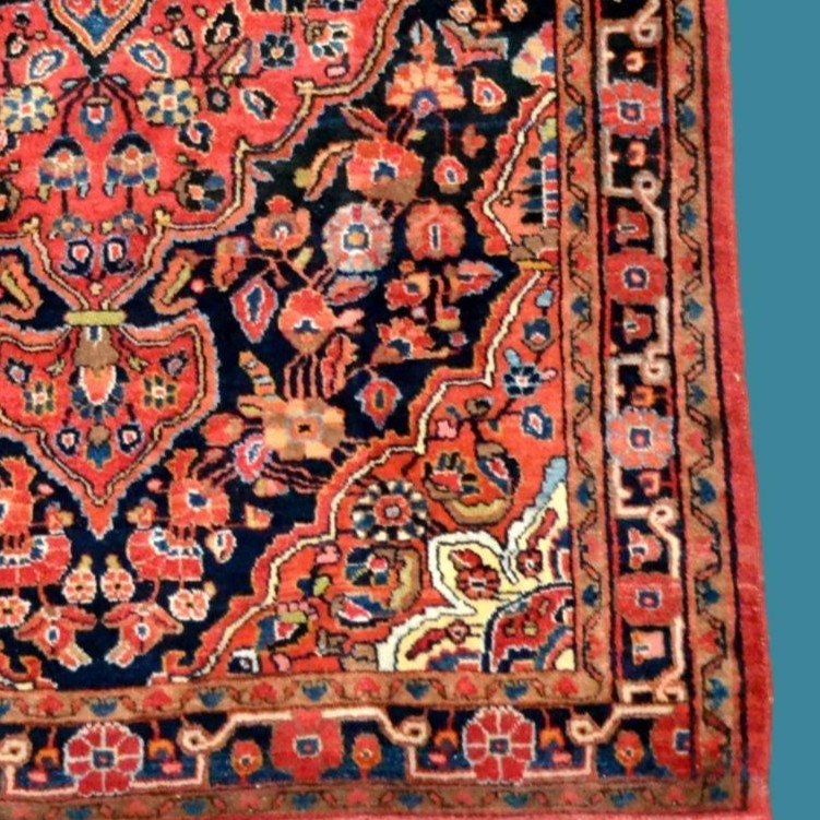 Malayer, Persian, Floral Decoration, 123 X 203 Cm, Hand-knotted Wool Circa 1970 In Iran, Very Good Condition-photo-6