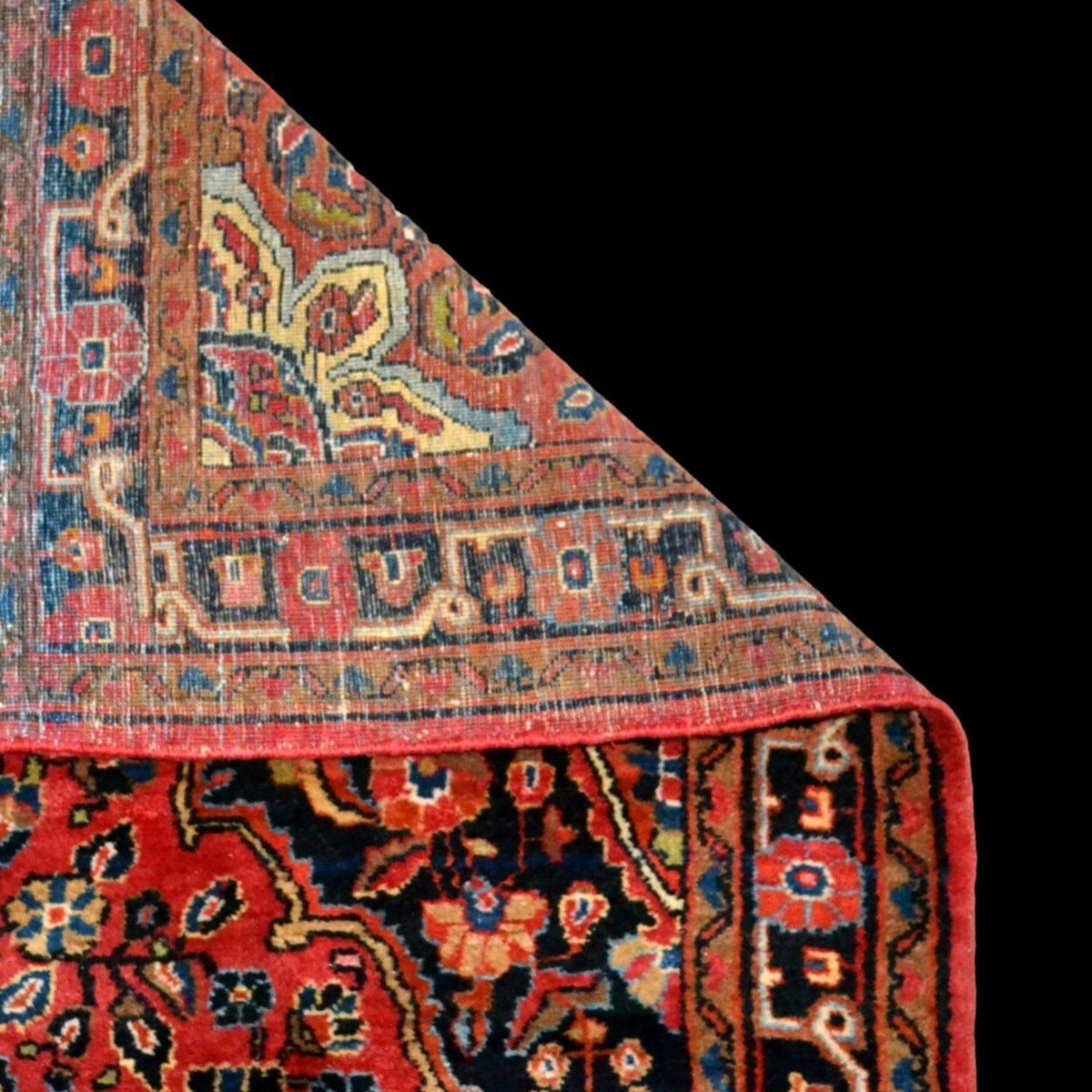 Malayer, Persian, Floral Decoration, 123 X 203 Cm, Hand-knotted Wool Circa 1970 In Iran, Very Good Condition-photo-7