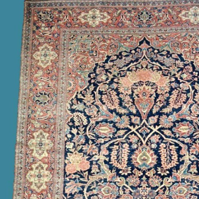 Kashan, Persian, 133 Cm X 204 Cm, Around 1950-60, Kork Wool & Silk, Iran, Superb Condition-photo-4