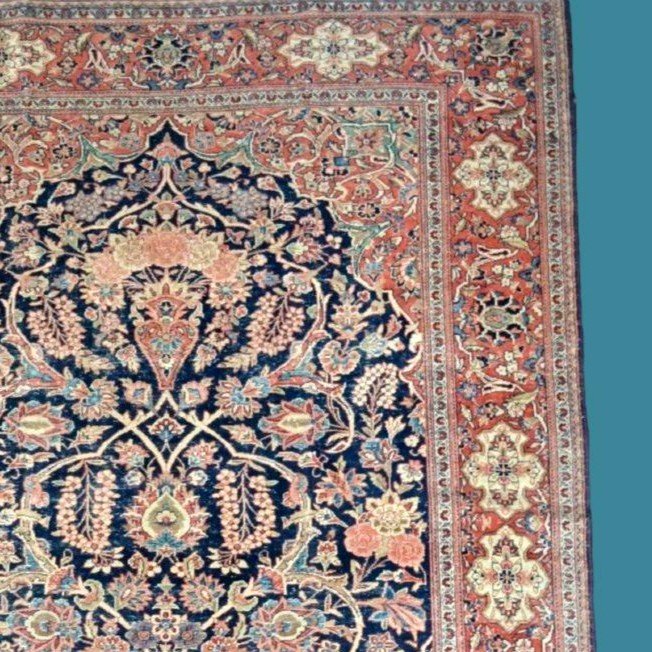Kashan, Persan, 133 cm x 204 cm, vers 1950-60, laine kork & soie , Iran, superbe état-photo-1
