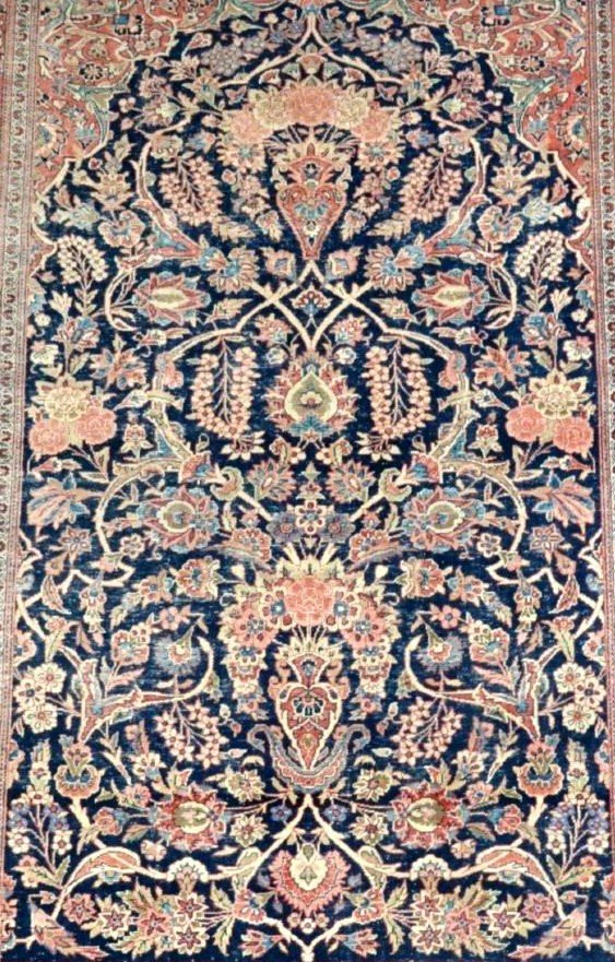 Kashan, Persian, 133 Cm X 204 Cm, Around 1950-60, Kork Wool & Silk, Iran, Superb Condition-photo-3