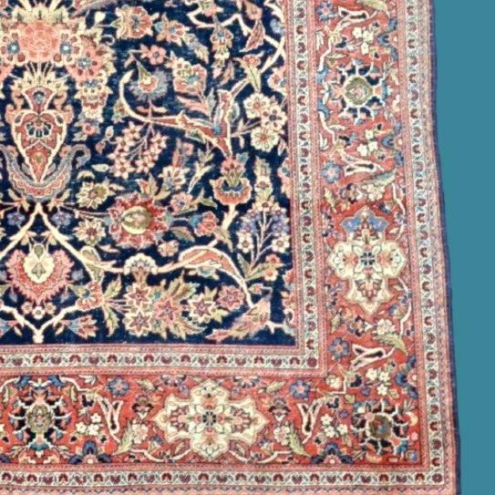 Kashan, Persian, 133 Cm X 204 Cm, Around 1950-60, Kork Wool & Silk, Iran, Superb Condition-photo-5