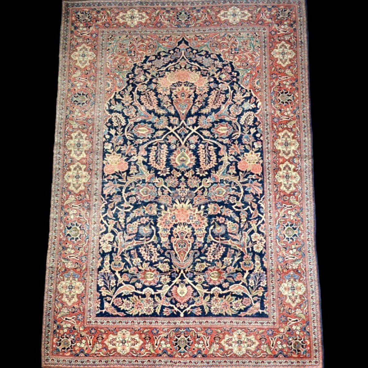 Kashan, Persan, 133 cm x 204 cm, vers 1950-60, laine kork & soie , Iran, superbe état