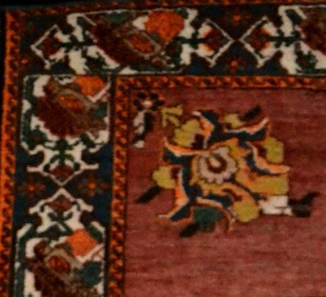 Afshar ancien au paon, 132 x 198 cm, laine nouée main en Iran, première partie du XXème siècle-photo-4