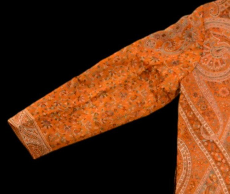 Kaftan du Cachemire, laine tissée, doublé, taille femme FR 40, superbe et impeccable, fin XXème-photo-6