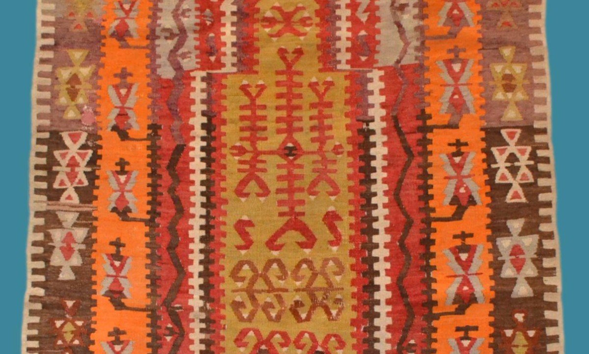 Obruk, Prayer Kilim, 96 X 136 Cm, Wool Woven In Anatolia, First Part Of The 20th Century-photo-1