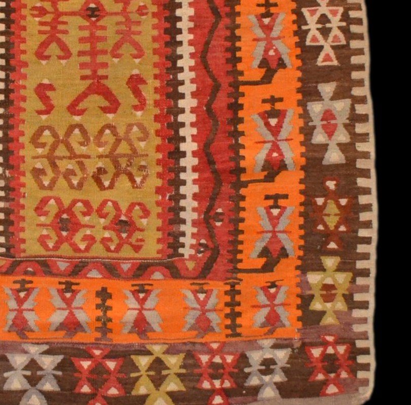 Obruk, Prayer Kilim, 96 X 136 Cm, Wool Woven In Anatolia, First Part Of The 20th Century-photo-3