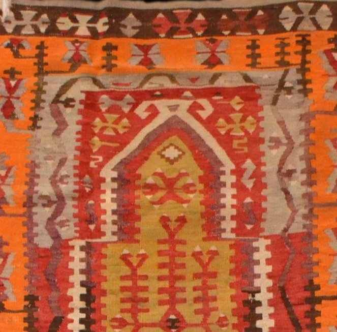Obruk, Prayer Kilim, 96 X 136 Cm, Wool Woven In Anatolia, First Part Of The 20th Century-photo-4