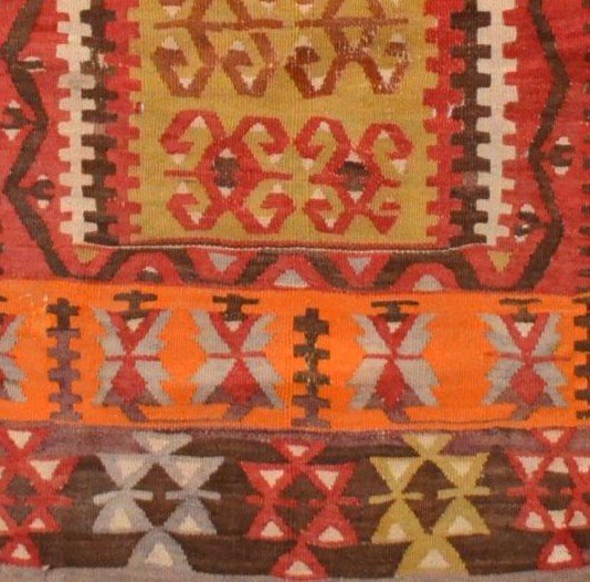 Obruk, Prayer Kilim, 96 X 136 Cm, Wool Woven In Anatolia, First Part Of The 20th Century-photo-5